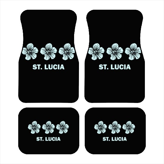 St Lucia Tropical Hibiscus Flower Car Mats