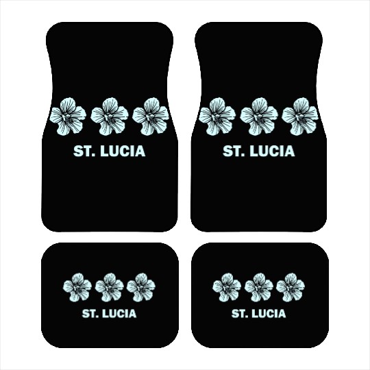 St Lucia Tropical Hibiscus Flower Car Mats