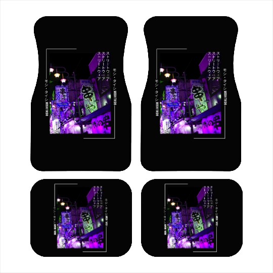 Japanese Cyberpunk Tokyo Streetwear Aesthetic Car Mats