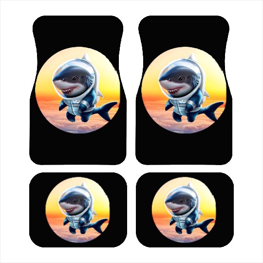 Shark astronaut at sunset Car Mats