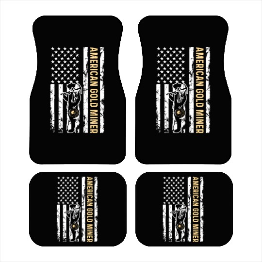 Golden US Flag for American Gold Miner Car Mats