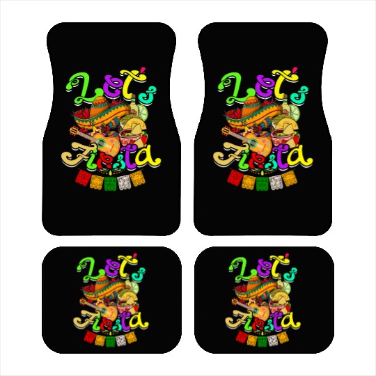 Cinco De Mayo Mexican Guitar Cactus - Mexican Car Mats