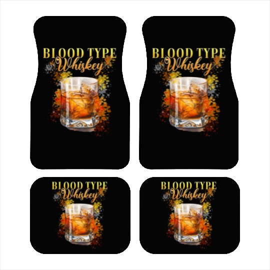 Blood Type Whiskey Cocktail Bartender Car Mats