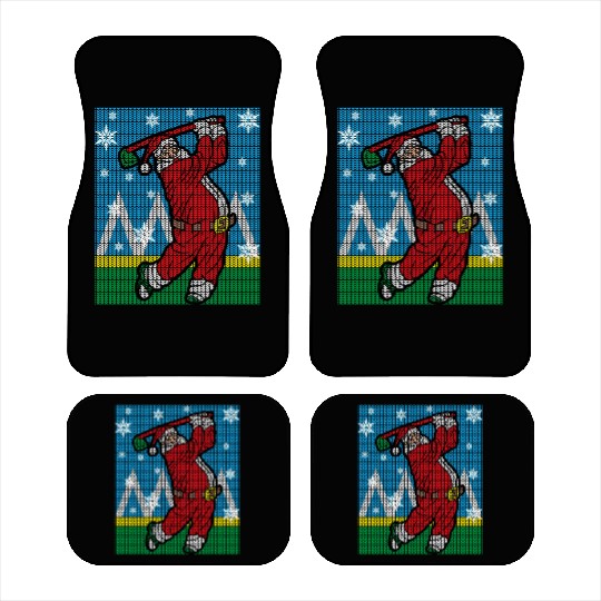 Santa Claus Playing Golf Golfer Ugly Car Mats