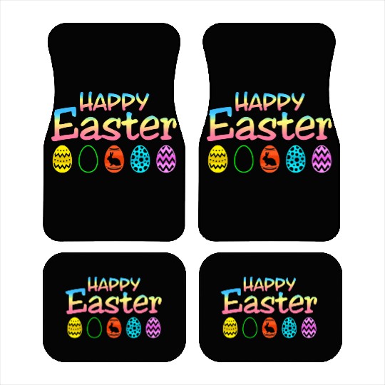 Happy Easter Bunny Colorful Eggs Perfect For Car Mats