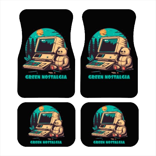 Green Nostalgia Toy Bear Nature Computer Car Mats
