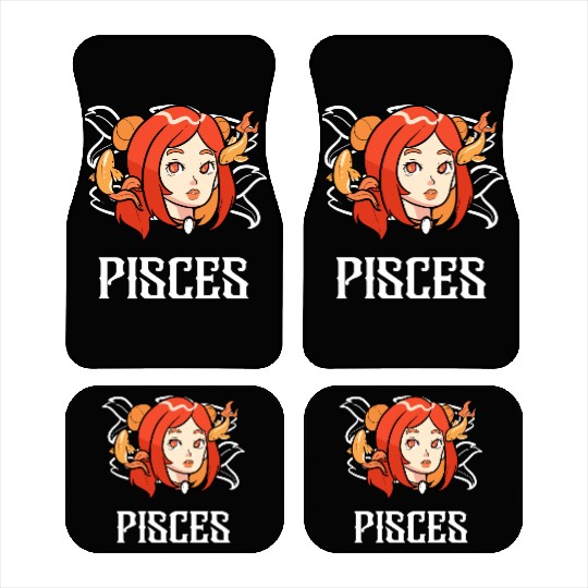 Pisces Horoscope Astrology Tarot Card Star Sign Car Mats