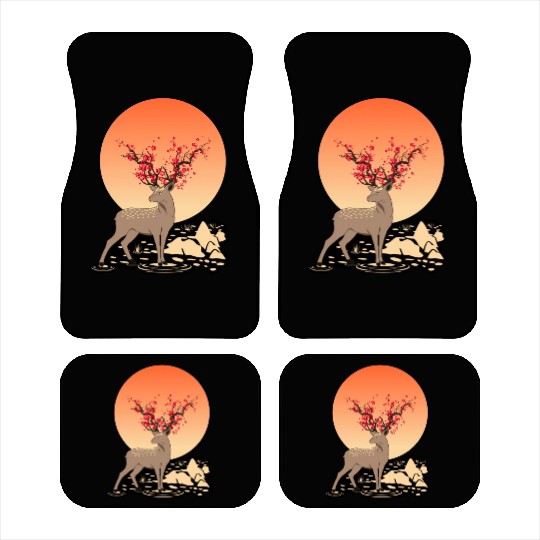 Sika Deer Spirit Sakura Deer Spirit Car Mats