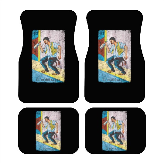 Loteria El Borracho Colorful Tarot Card Car Mats