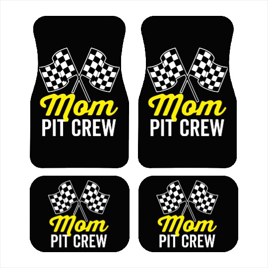 Mom Pit Crew For Racing Party Costume Car Mats