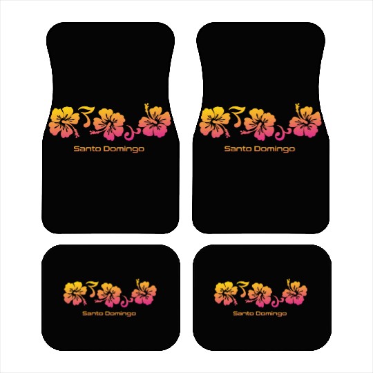 Santo Domingo Dominican Republic Hibiscus Car Mats