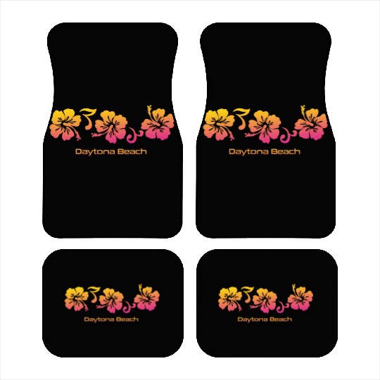 Daytona Beach Florida Hibiscus Souvenir Vacation Car Mats