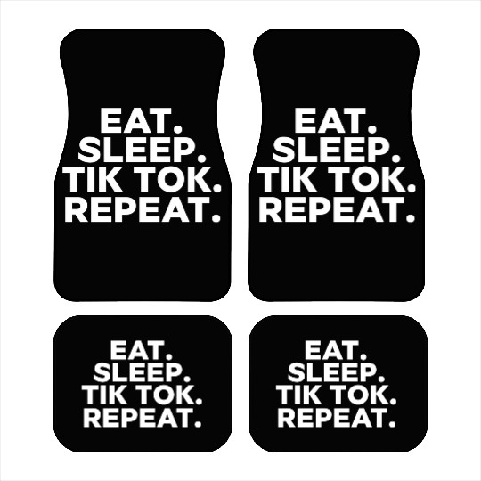 Eat Sleep tiktok Repeat retro vintage colors Car Mats
