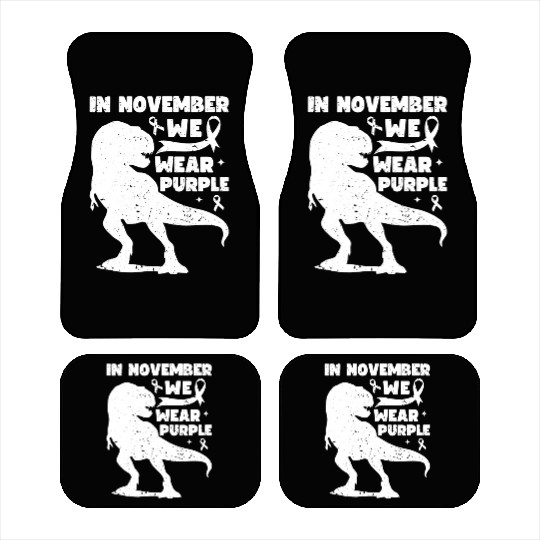 In November We Wear Purple T Rex Dinosaur Epilepsy Car Mats