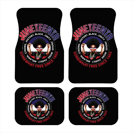 Juneteenth Red White and Blue Power Car Mats