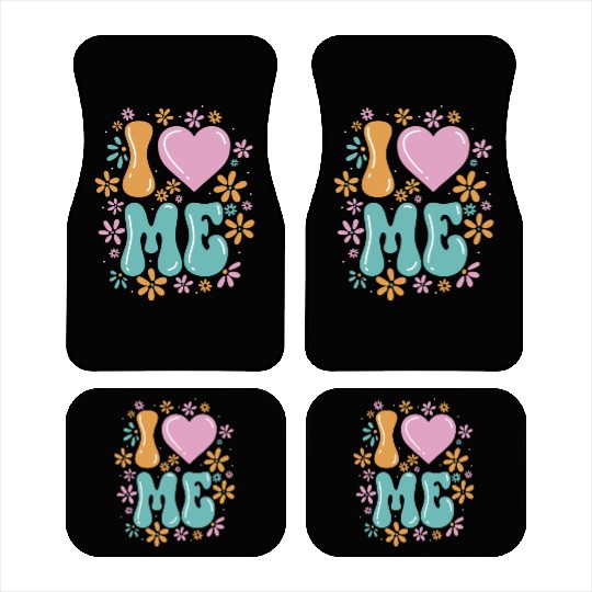 I Love Me Balloon Heart Decor Flower Floral Car Mats