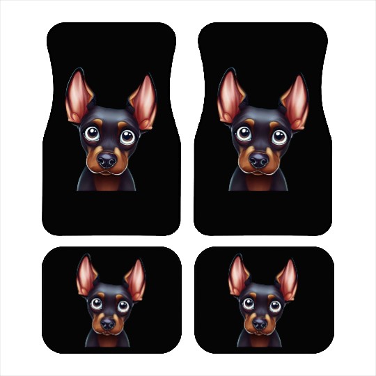 Playful Doberman Pinscher Art Car Mats