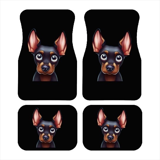 Playful Doberman Pinscher Art Car Mats