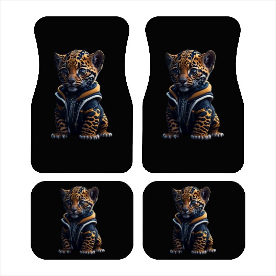 A cute tiny hyper realistic baby jaguar Car Mats