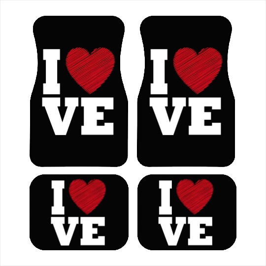 Love Heart Typography for Valentines Day Car Mats