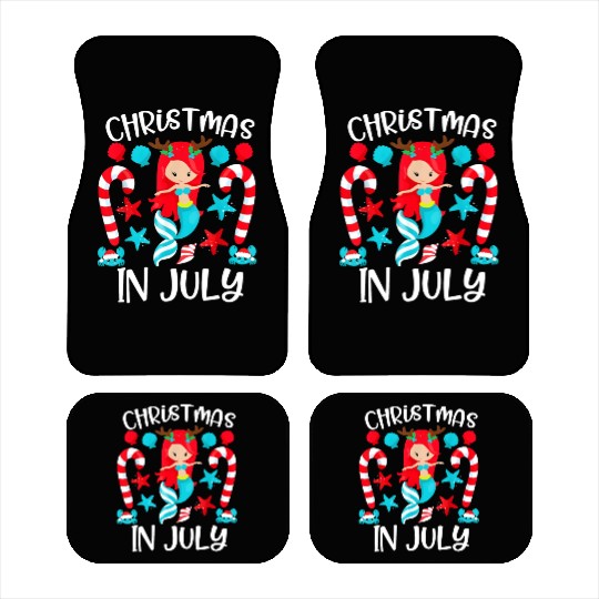 Christmas In July Cute Mermaid Summer Vacation Car Mats