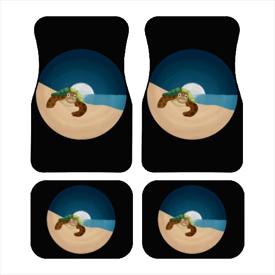 Night Serenity: Sea Turtle by the Moon Car Mats