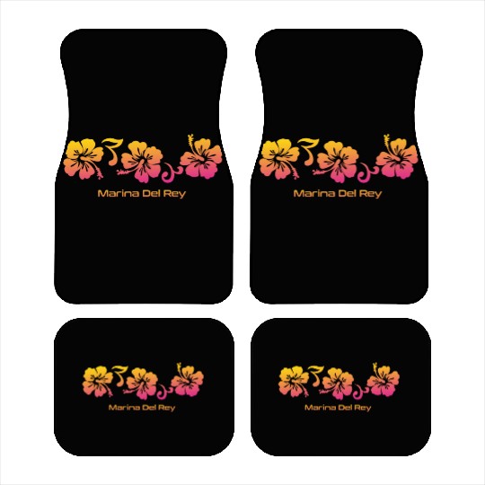 Marina Del Rey California Hibiscus Souvenir Car Mats
