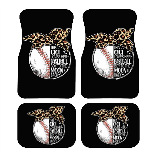 Baseball Gigi Vintage Leopard Messy Bun Car Mats