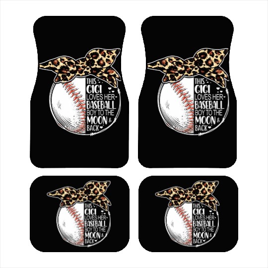 Baseball Gigi Vintage Leopard Messy Bun Car Mats