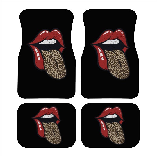 Leopard in Tongue Car Mats