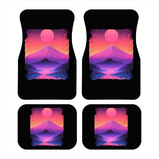 Mount Fuji Aesthetic Japan Sight Vaporwave Volcano Car Mats