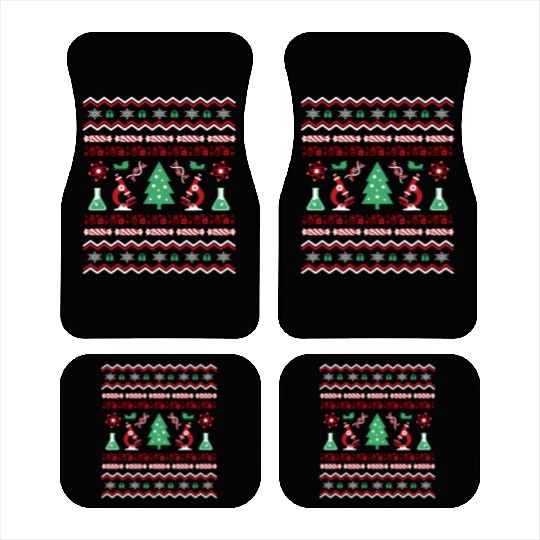 Science Laboratory Ugly Sweater Dna Microbiology Car Mats