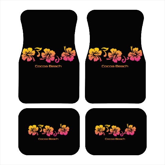 Cocoa Beach Florida Hibiscus Souvenir Vacation Car Mats