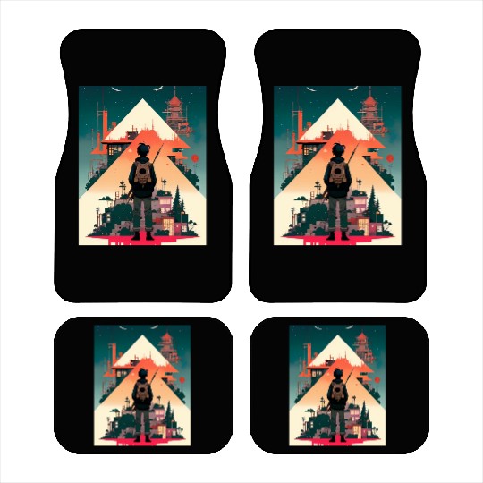 Starry Night Sky and Urban Vistas Car Mats