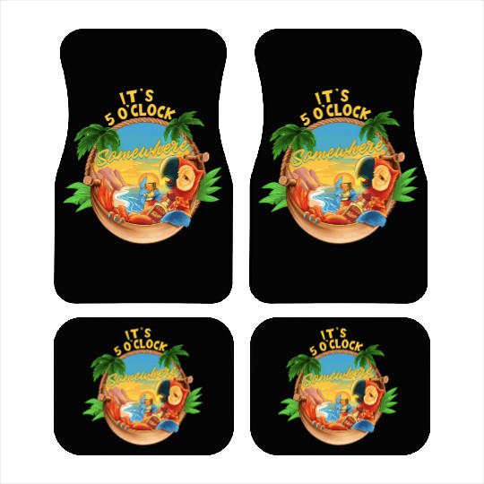 It Is 5 O'Clock Somewhere Parrot Drinking Summer Car Mats