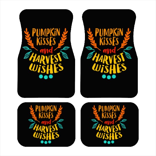 PUMPKIN KISSES HARVEST WISHES Funny Love Fall Car Mats