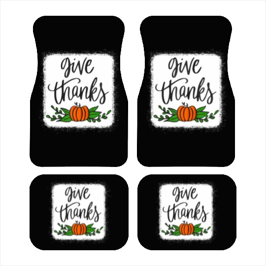 Give Thanks Pumpkin Harvest Fall Autumn Car Mats