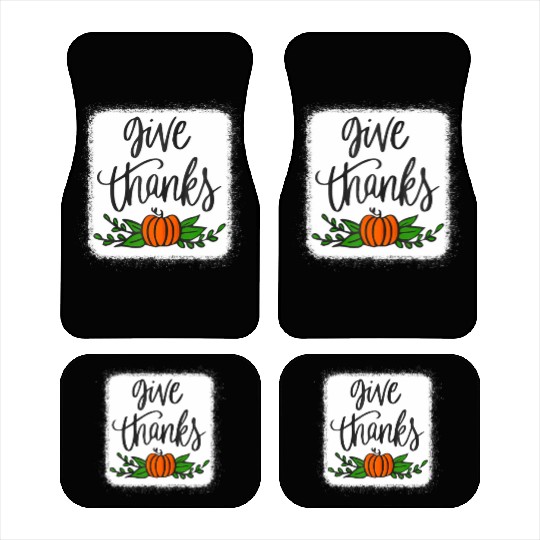 Give Thanks Pumpkin Harvest Fall Autumn Car Mats