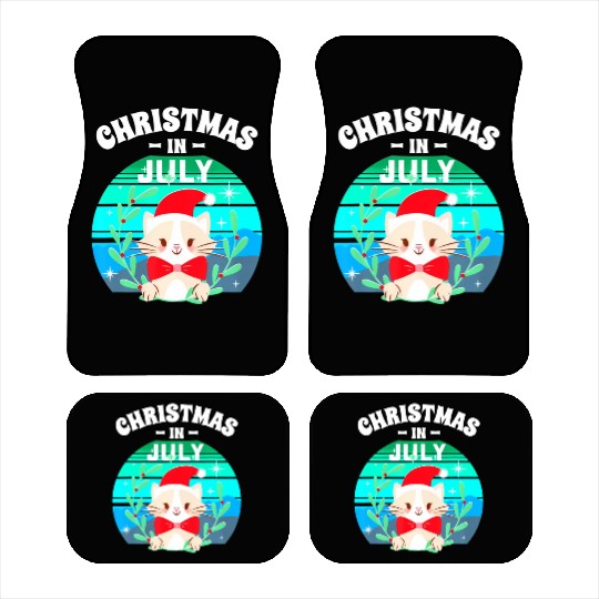 Christmas in July for Women Men Cat Christmas Car Mats