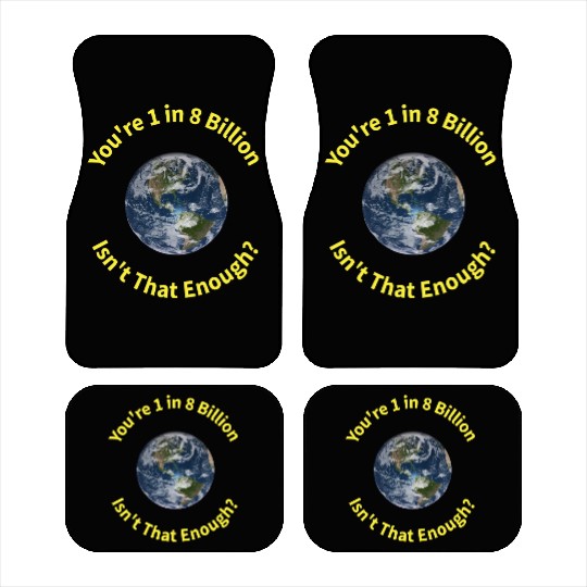 Globe Billion Enough Yellow Lettering Car Mats