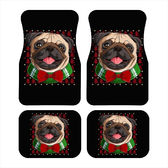 Pug Dog Matching Family Pajamas Pug Dog Tree Cool Car Mats