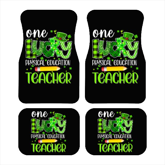 One Lucky Physical Education Teacher Pencil St Car Mats
