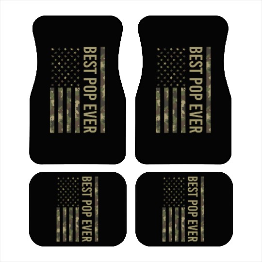 Best Pop Ever Us American Flag Camo For Fathers Car Mats