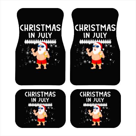 Funny Santa Christmas In July Summer Xmas Gif Car Mats