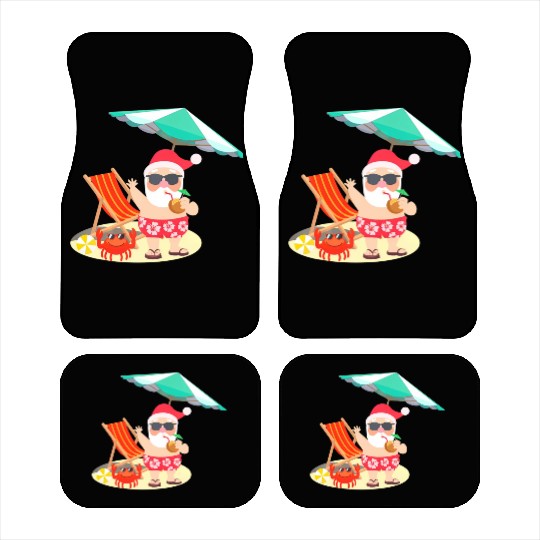 Santa Claus Beach Funny Summer Christmas In July Car Mats