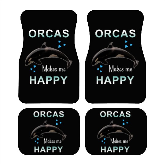 Orcas Make Me Happy Killer Whale Car Mats