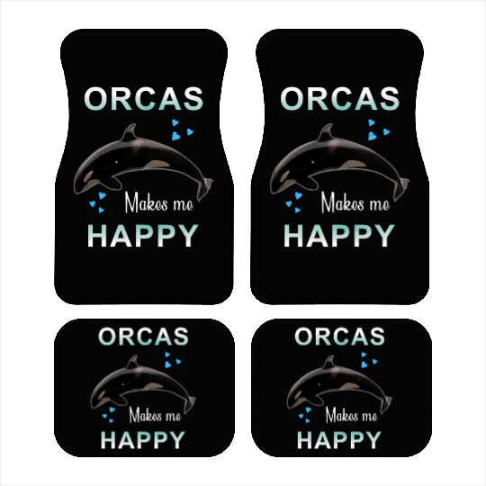 Orcas Make Me Happy Killer Whale Car Mats