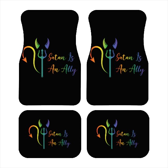 Funny Hail Gay Satan Lgbt Goth Gay Pride Baphomet Car Mats