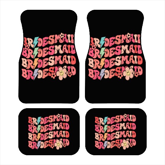 Groovy Bridesmaid Wedding Bride Bachelorette Party Car Mats