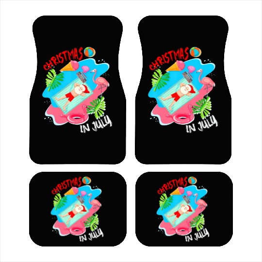 Christmas In July Santa Relaxing On Beach Cute Car Mats